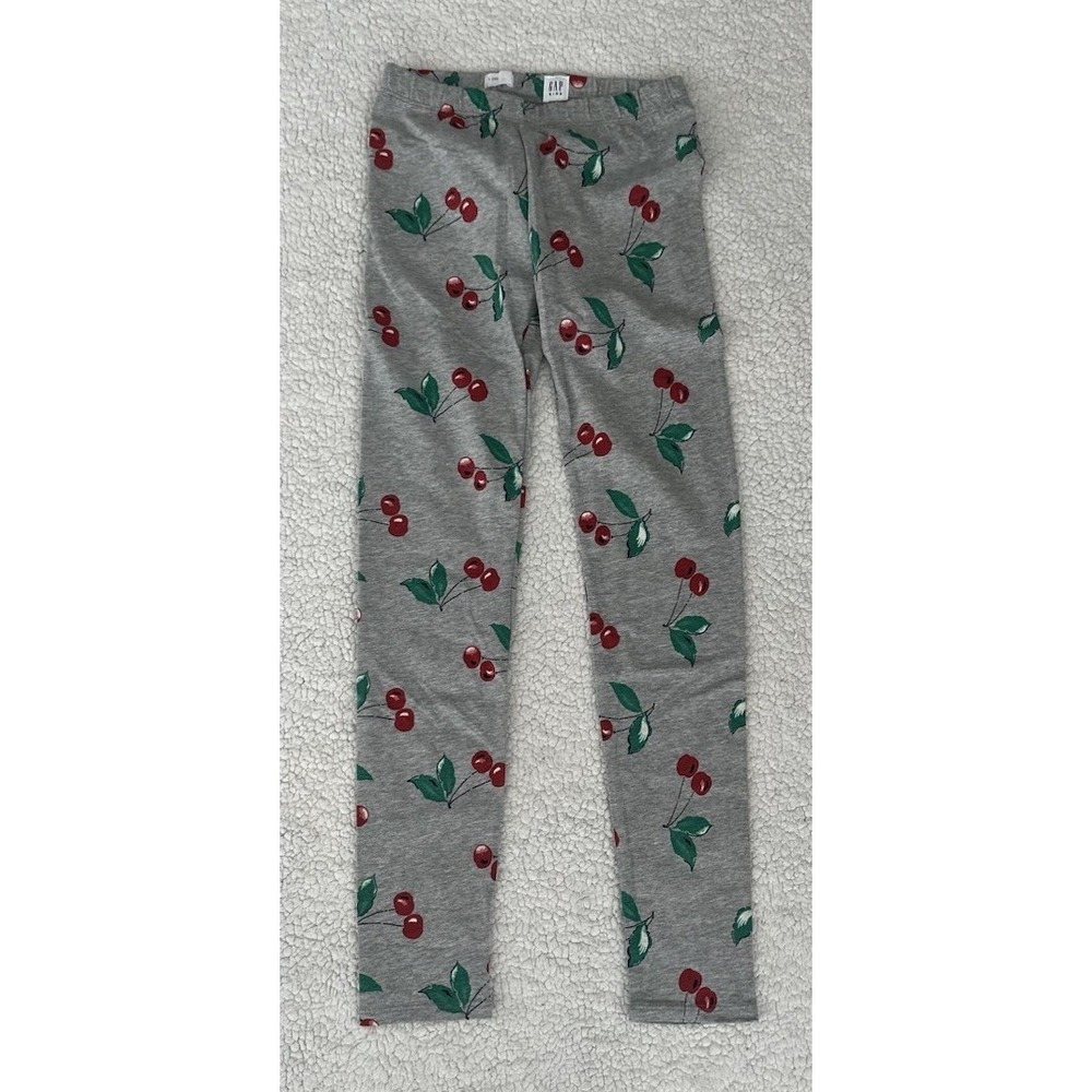 NEW Gap Girls Red Cherry Print Leggings Ankle Size L 10 Gray Ankle Legging NWT